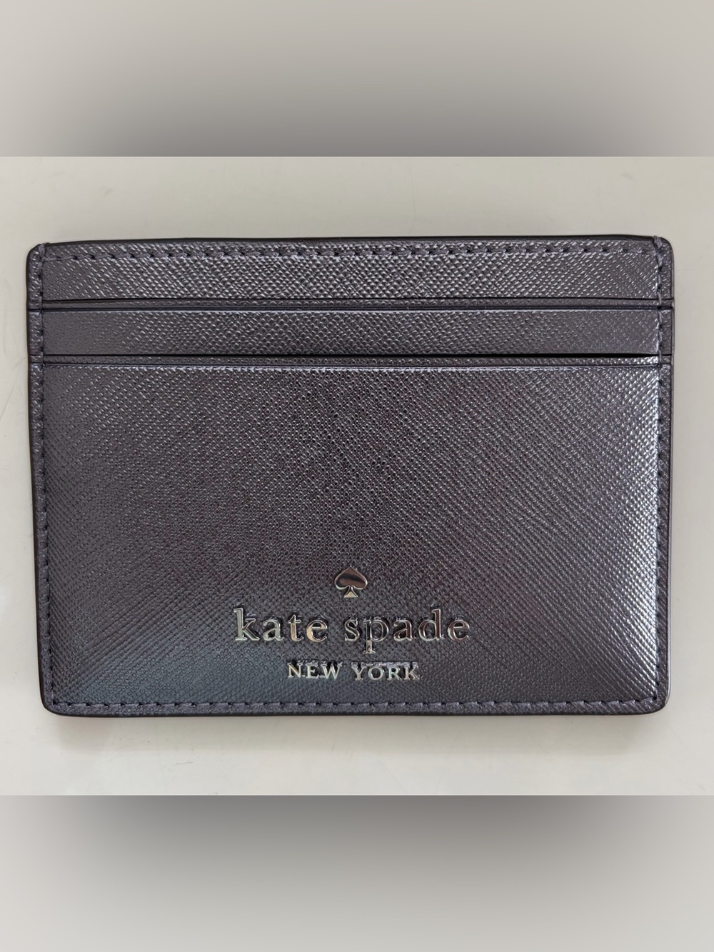 NWT Kate Spade Madison Metallic Saffiano Slim Card Wallet